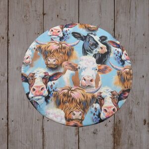 Kitchenaid Bowl Cover, Reversible Cows and Blue Rose Mixer Cover